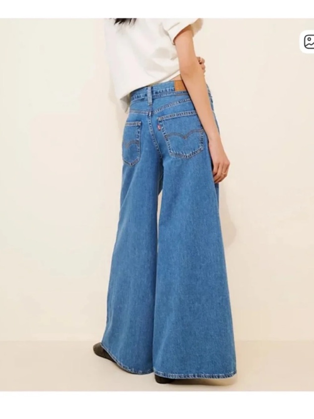 Levi’s Premium XL Superwide Leg Medium Wash Jean with Tie Waist Size 33 - Picture 16 of 16